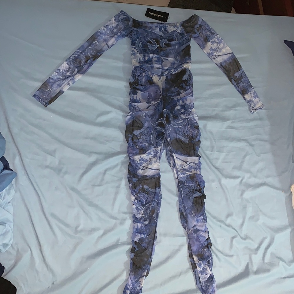 Blue Print Mesh Jumper